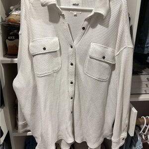 Aerie waffle knit Button-Up Shirt
